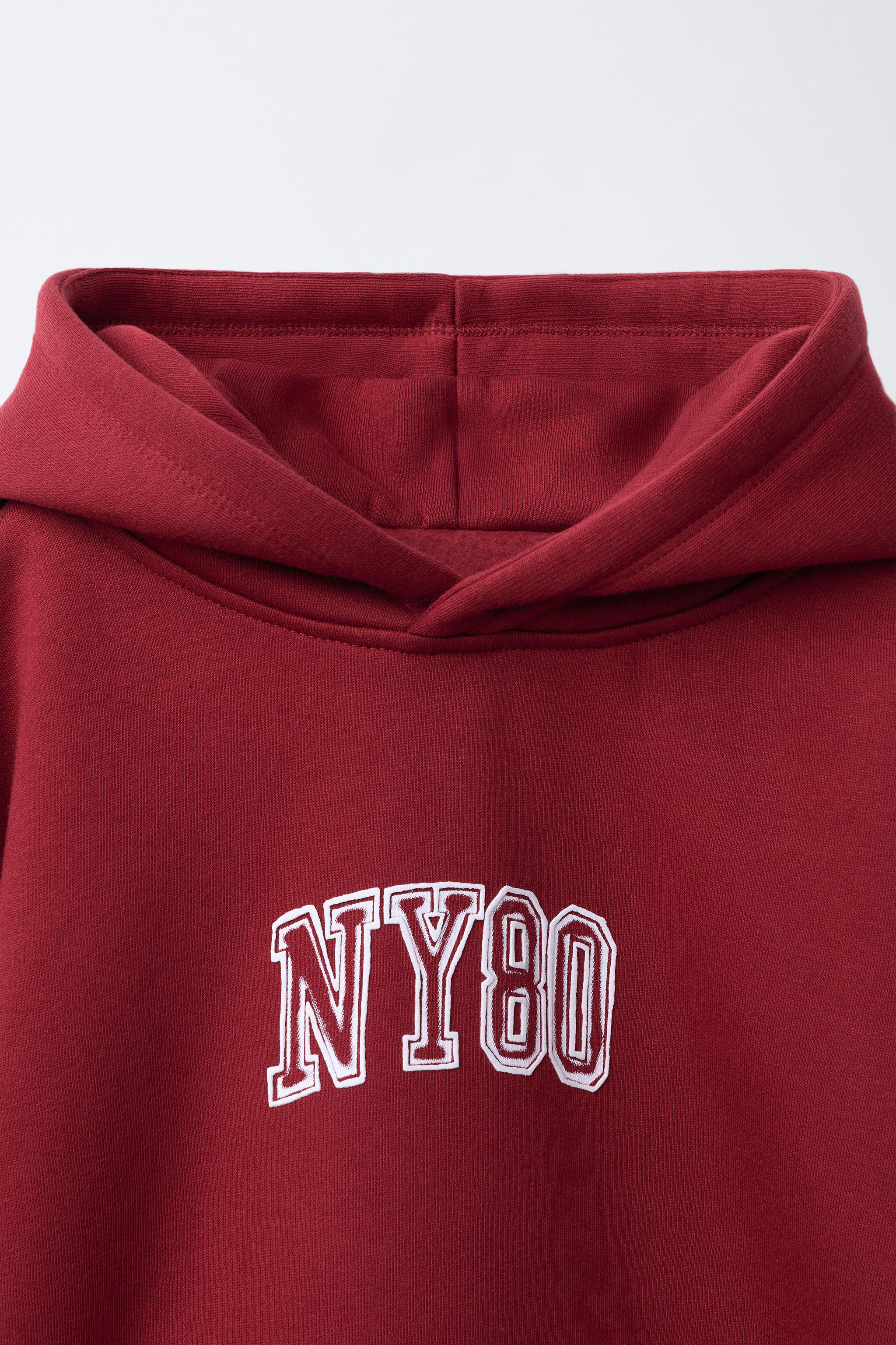 HOODIE SWEATSHIRT WITH RAISED TEXT